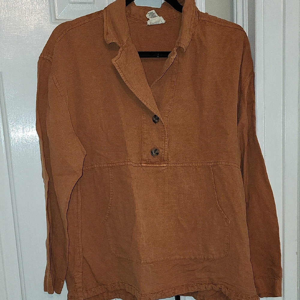 Nicole Miller Vibrant Pumpkin Orange Knit Top